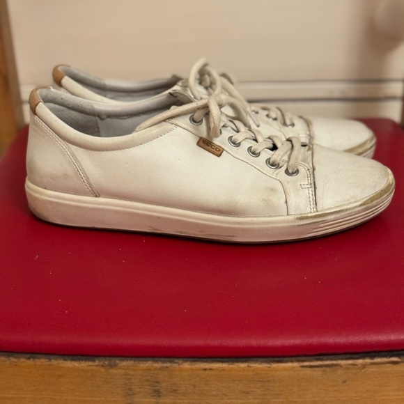 Ecco Soft 7 Leather Sneaker (White - Size 41) - Picture 2 of 6